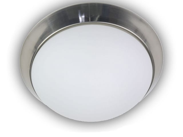 Led-deckenleuchte Rund, Opalglas Matt, Dekorring Nickel Matt, Ø 50cm