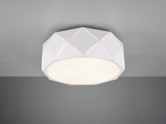 Geometrische Led Deckenleuchte Mit Lasercut Muster Weiß, Ø 40cm