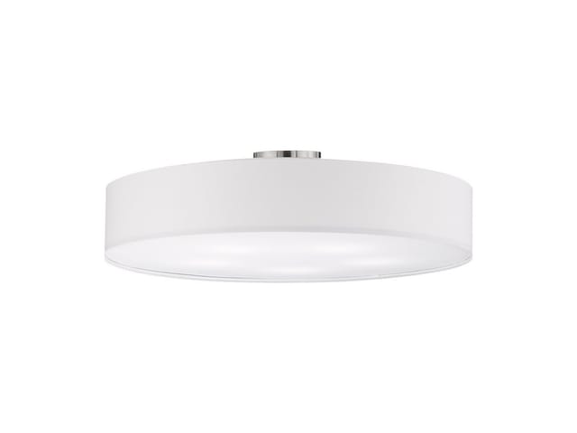 Große Led Deckenleuchte Mit Stoffschirm In Weiß Ø 65cm