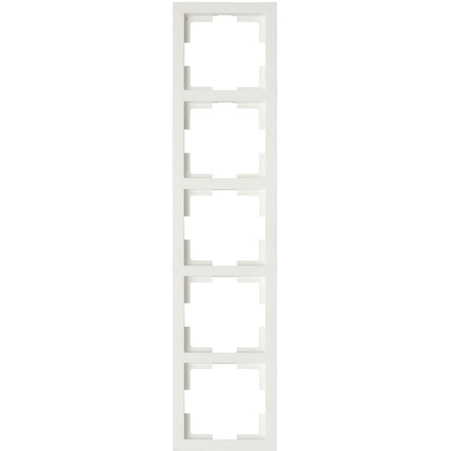 Gao - 5-fach Rahmen / Schalterblende Modul In Weiß, Eckig, Senkrecht