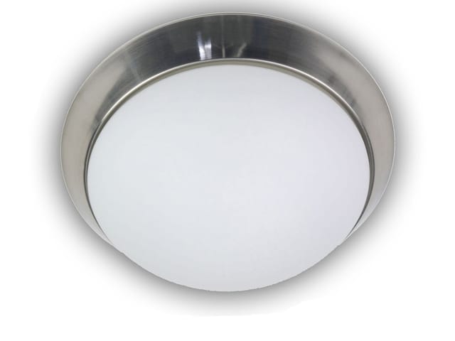 Led Deckenleuchte / Deckenschale, Opalglas Matt, Dekorring Nickel Matt, Ø 40cm