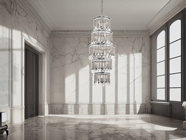 Led Kronleuchter Mehrflammig Mit Filigranem Kristall Glas, Chrom, Bis 3,75m Lang