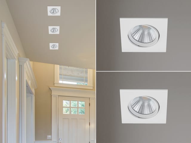 Trio Leuchten - Led Einbaustrahler 2er Set Eckig Schwenkbar Dimmbar Weiß Matt 5,5w Deckenlampe