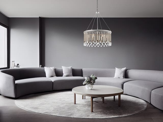 Großer Led Kronleuchter 6-flammig Mit Filigranem Kristall Glas Chrom, Ø 61,6cm