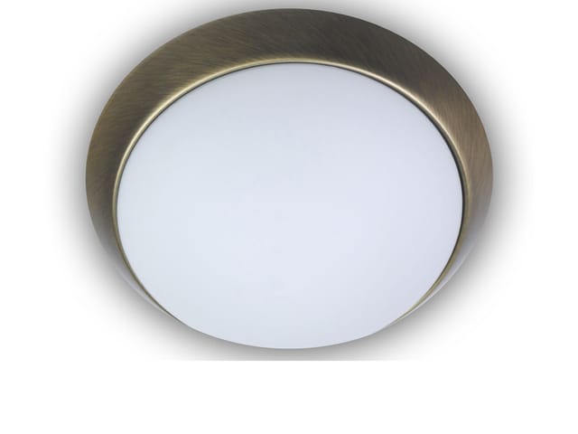 Niermann - Led Deckenleuchte / Deckenschale, Opalglas Matt, Dekorring Altmessing, Ø 30cm
