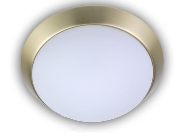 Led Deckenleuchte Deckenschale Opalglas Matt Dekorring Messing Matt, Ø 45cm