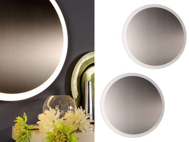 Led Deckenleuchten - 2er Set Für Wand & Decke, Spiegel Design In Silber, Ø 50cm