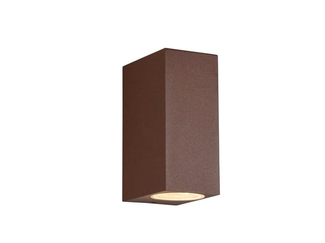 Meinewunschleuchte - Eckige Led Außenwandleuchte Up And Down Rost-optik, Höhe 15cm