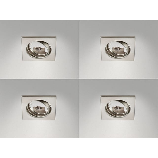 Eckige Einbaustrahler Decke Im 4er Set Schwenkbar Silber Matt Gu10