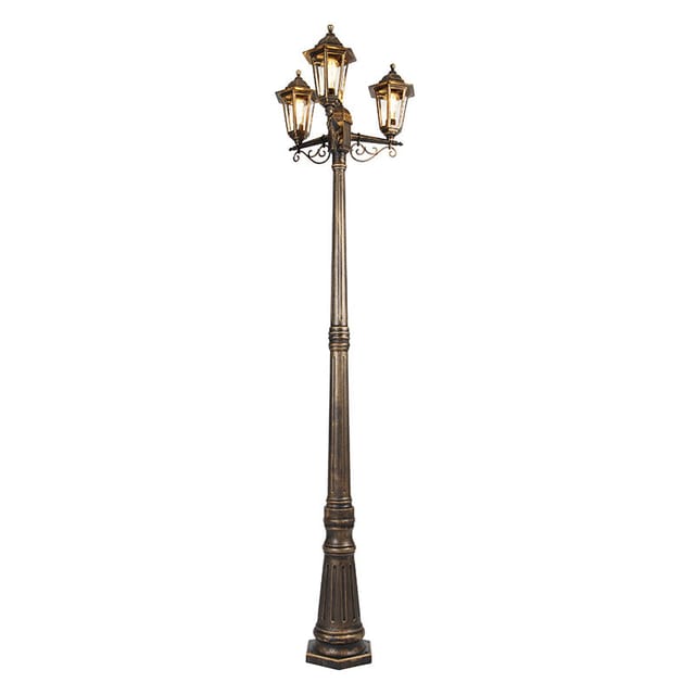 Qazqa - Smarte Outdoor-laterne Gold 3-flammig Inkl. Wlan St64 - New Haven
