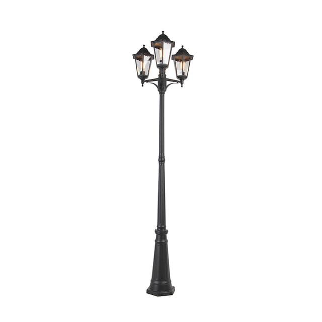 Qazqa - Smarte Outdoor-laterne Schwarz 3-flammig Inkl. Wlan St64 - New Orleans
