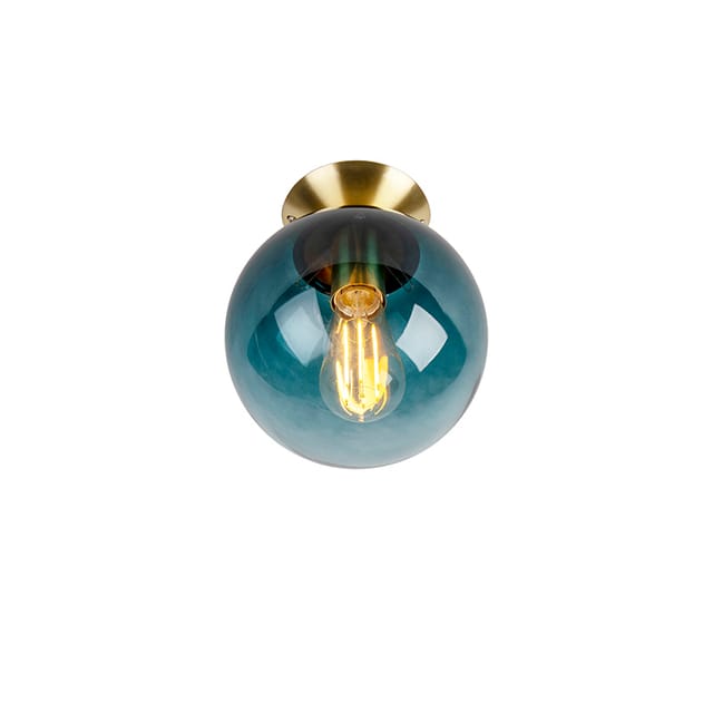 Smarte Deckenleuchte Messing Mit Ozeanblauem Glas Inkl. Wifi St64 - Pallon