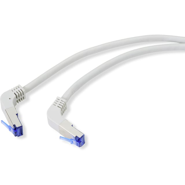 Renkforce - Rf-4892474 Rj45 Netzwerkkabel, Patchkabel Cat 6a S/ftp 1.00 M Grau 90° Nach Unten Gewinkel