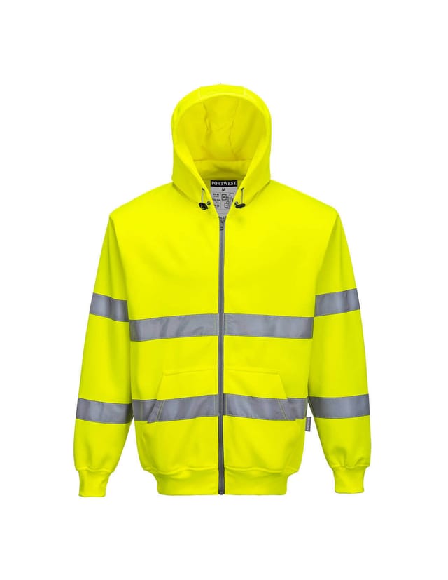 Sweat Zip Hivis Mit Kapuze Farbe: Gelb Größe: Xs - Portwest