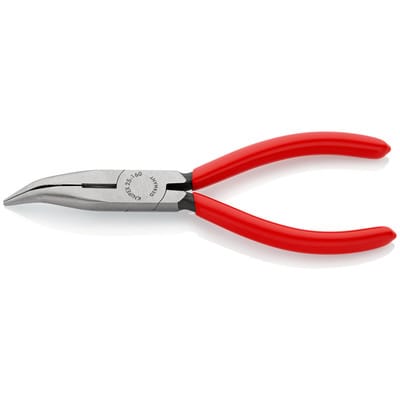 Knipex 25 21 160 Sb Flachrundzange Mit Schneide (radiozange) Mit Kunststoff Überzogen Schwarz Atramentiert 160 Mm