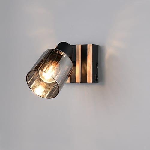 Reality Wandlampe Travia schwarz matt E14