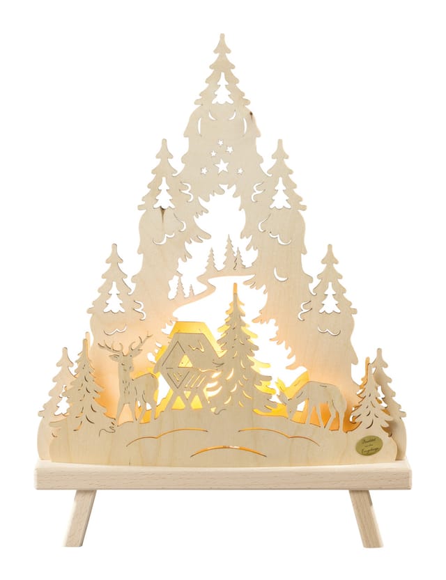 Saico Lichterspitze Wald Weihnachten 30 x 41 cm warmweiß weiß