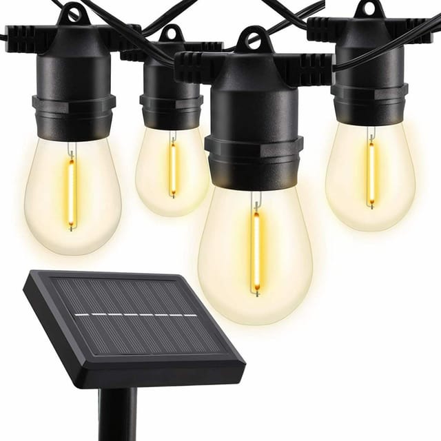 Trade Shop Traesio - Trade Shop - Led-lichterkette Solarpanel Energie Mit 10 Glühbirnen Warmes Licht 4,5 Mt -