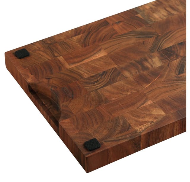 KESPER® Tranchierbrett Schneidebrett, Akazie, Stirnholz FSC, Akazienholz, (1-St), mit Griffmulden