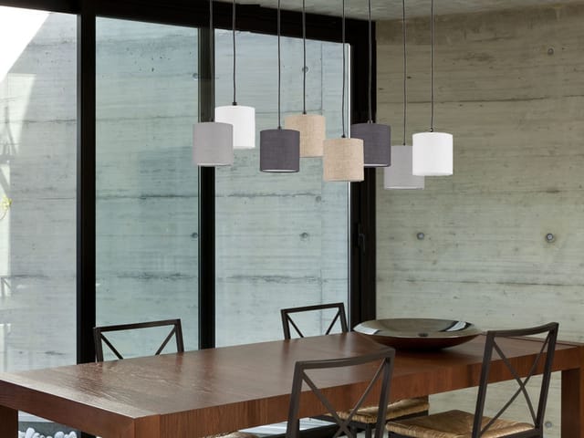 Fischer&honsel - Pendelleuchte Isko 8-flammig Lang Stoffschirme Bunt, Breite 115cm