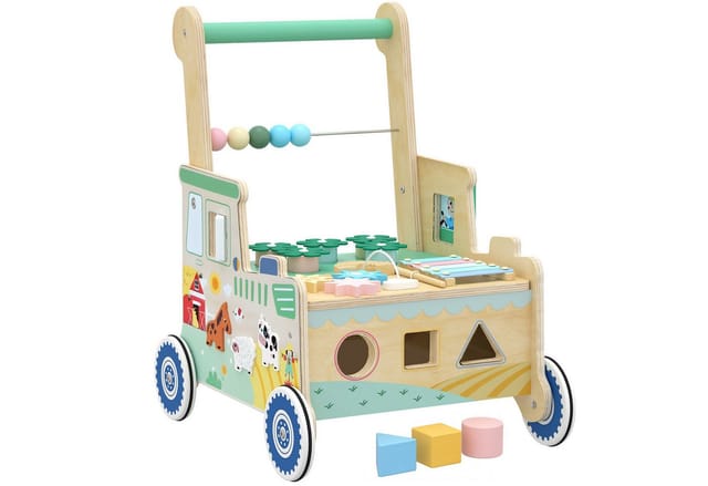 AIYAPLAY Lauflernwagen Lauflernhilfe mit Rädern, (Set, 1-tlg., Baby Lauflernwagen), Montessori Aktivitätszentrum mit Stauraum