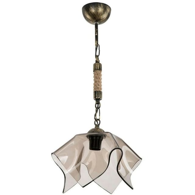 Volga Pendelleuchte Mdl3781 Antikgold Und Rauchglas
