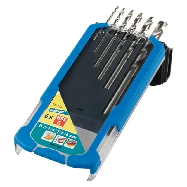 6 Spiralbohrer Hss-g, Ø 2-8 Mm, Sort. - 7101000 - Wolfcraft