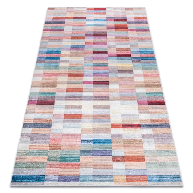 Andre 2295 Waschteppich Streifen Anti-rutsch - Rosa / Blau Multicolour 160x220 Cm