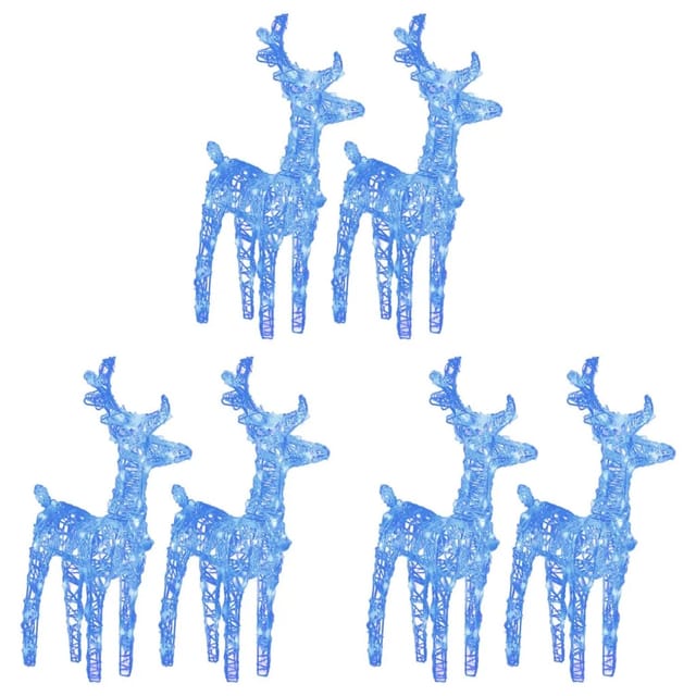 Led-rentiere 6 Stk. Blau 240 Leds Acryl Vidaxl