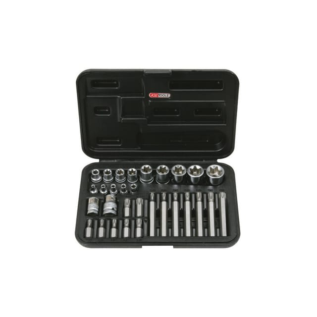 Steckschlüsselsatz Und Torx-schraubendrehereinsätze Gebohrt Ks Tools - 1/4'' - 3/8'' - 1/2'', 30-teilig