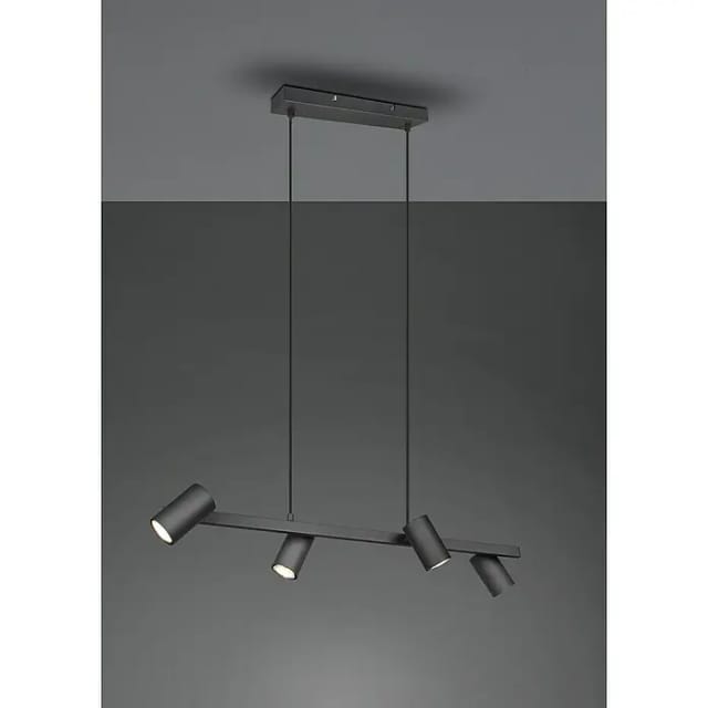 Balkenpendelleuchte Marley 4-flammig In Schwarz, Breite 80cm