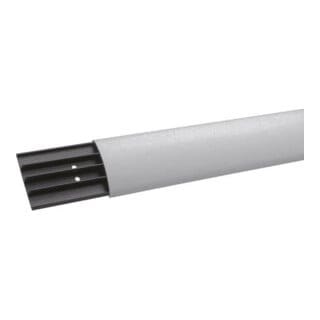 2x Hager Aufbodenkanal Sl, Pvc, Mit 4 Kammern, 17 X 75 X 2.000 Mm, Steingrau