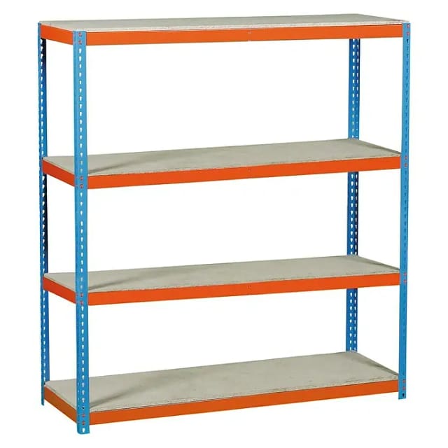 Simonrack Metallregal Luxe Blau Orange Robustes Holz