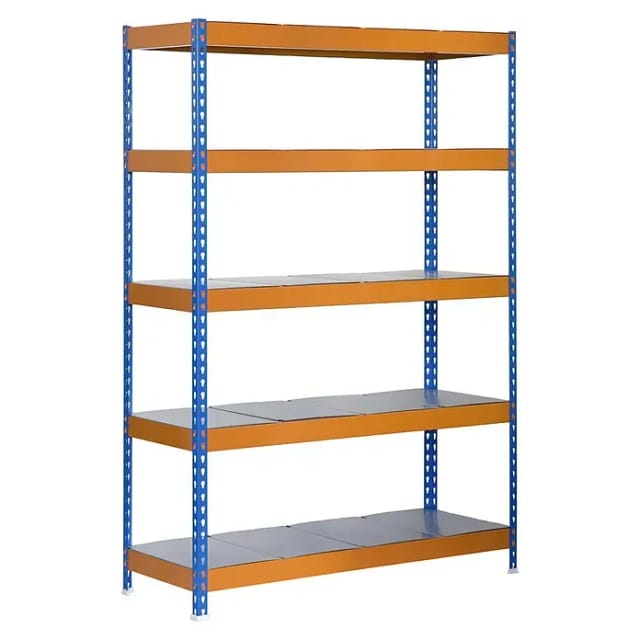 Simonrack Metalregal Design Blau Orange Galvanisiert