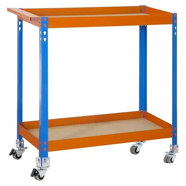 Simonrack Mobile Werkbank Blau Orange Holz 75 Kg Tragfähigkeit