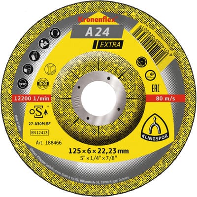 Schruppscheibe Gekröpft A24 Extra 125x6mm Klingspor
