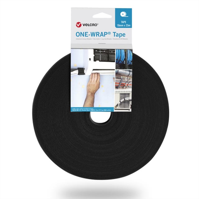 Velcro One-wrap Klebeband Schwarz 10 Mm X 25 M