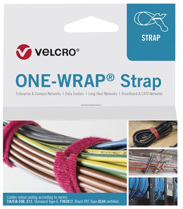 Velcro One-wrap Klebeband Schwarz 20 Mm X 150 Mm 100 Stück