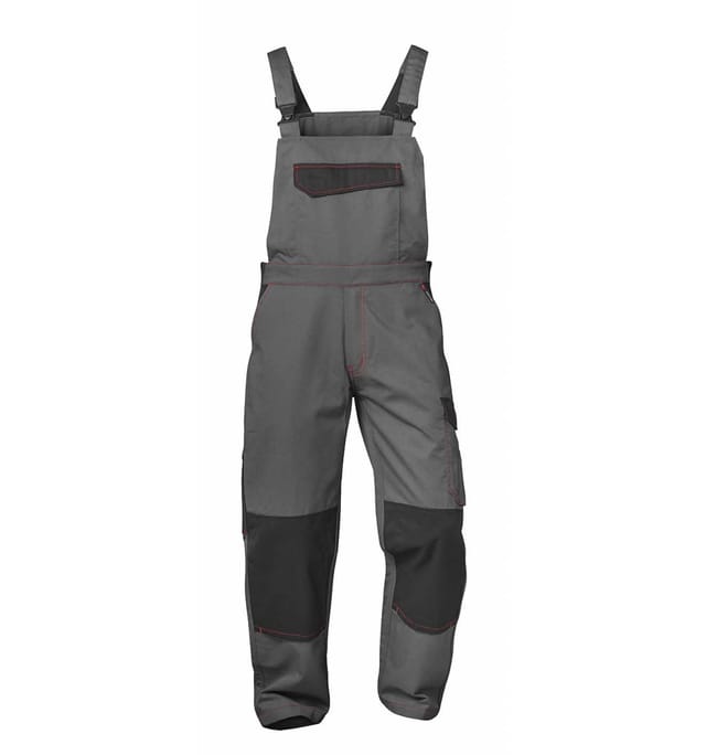 Gr .52 Zulte Twill-latzhose Grau Zulte Twill Bib Trousers
