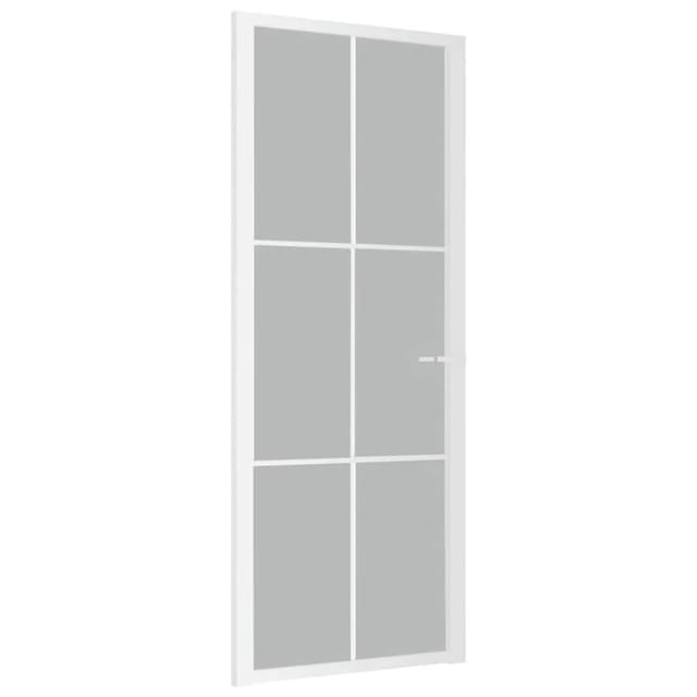 Innentür 83x201,5 Cm Weiß Mattglas Und Aluminium Vidaxl
