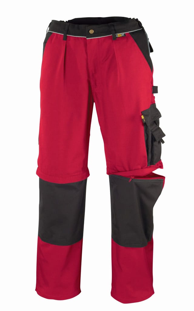 Canvas (320 G/m) 2-in-1 Bundhose Tobago Rot/schwarz Größe 64