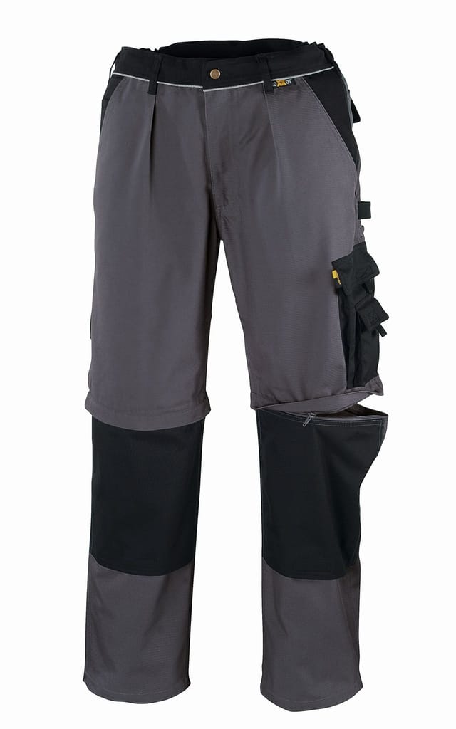 Canvas (320 G/m) 2-in-1 Bundhose Tobago Grau/schwarz Größe 28