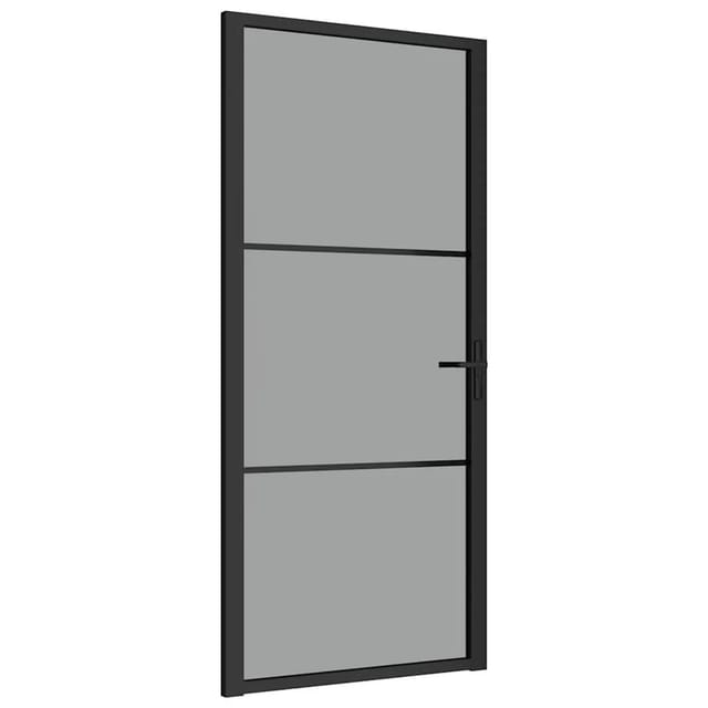 Innentür 93x201,5 Cm Schwarz Esg-glas Und Aluminium Vidaxl