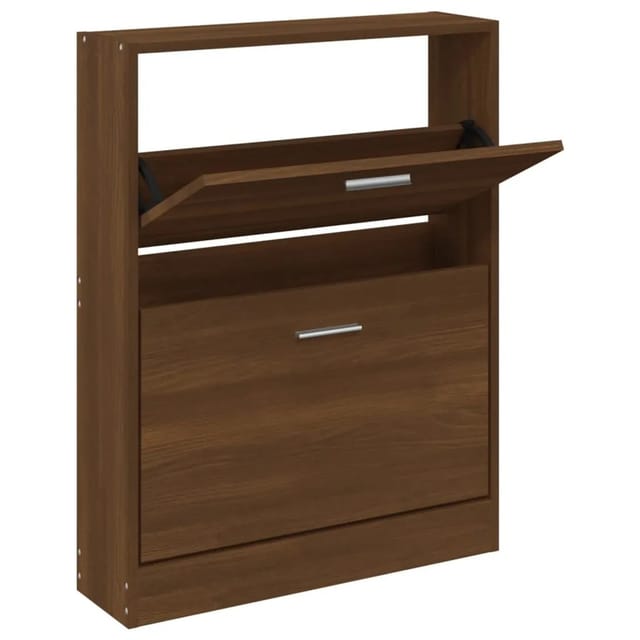 Vidaxl - Schuhschrank Braun Eichen-optik 59x17x81 Cm Holzwerkstoff
