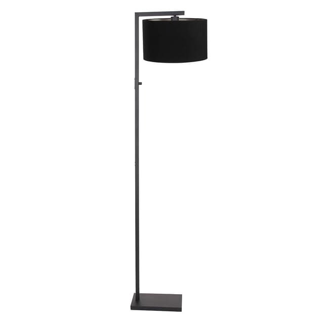 Stehlampe - Stang - Schwarz - Leinen Metall Stoff - - Steinhauer