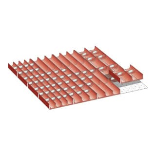 Einteilungsmaterial-set 36x36e Bxtxh612x612x50 16 Mulden 60 Muldenwände Lista