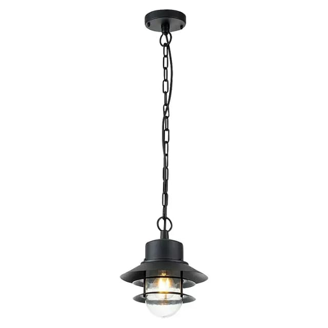 Elstead - Außen Hängeleuchte Copenhagen Aus Edelstahl, Schwarz Ø22cm
