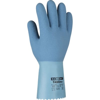 Texxor 22509 Gr.9 Topline, Chemikalienschutzhandschuhe, Kat. 3 Naturlatex