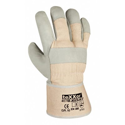 Texxor® Rindvollleder-handschuhe Montblanc Iii, Leder Natur/drell Weiß