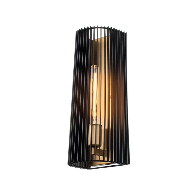 Kichler Linara Wandleuchte Schwarz & Naturmessing - Elstead